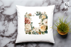 Watercolor Floral Square Frame PNG Product Image 2