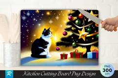 Calico Cat and Star Ornament Cutting Board PNG Design Product Image 1