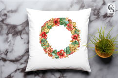 Watercolor Floral Wreath Frame Clipart Sublimation PNG Product Image 3