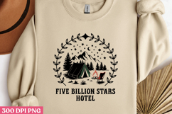 FIVE BILLION STARS PNG, Retro Camping Sublimation PNG Product Image 3