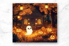 Cute Ghost 20oz Skinny Tumbler Wrap Sublimation Design. Product Image 2