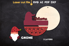 Gnome Welcome SVG laser cut files for Glowforge Product Image 2