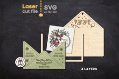 Christmas Envelope SVG laser cut file for Glowforge Product Image 3