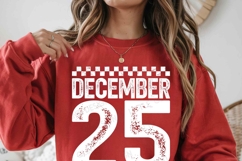 Christmas Varsity SVG PNG Distressed December 25 Png Design Product Image 4