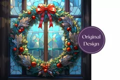 Christmas Wreath Sublimation, Christmas Tumbler Wrap Design Product Image 2