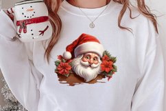 Christmas Santa Claus Peeking Clipart PNG Product Image 2