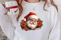 Christmas Santa Claus Peeking Clipart PNG Product Image 2