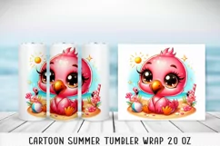 Summer cartoon Tumbler Wrap|PNG, 20 oz. Product Image 2