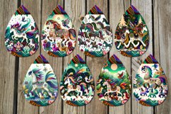 Boho Unicorn | Sublimation Teardrop earring design bundle Product Image 2