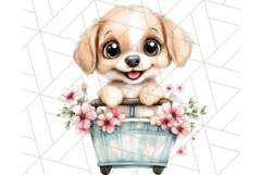 Cute Puppy Clipart, Adorable Dog PNG, Kawaii Watercolor Pup Product Image 2