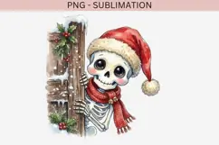 Christmas peeking character png design for T-shirts Product Image 2