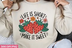 .Life is short, make it sweet PNG, Retro Positive Sublimatio Product Image 1