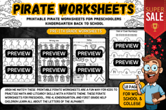 Printable Pirate for Preschoolers activities worksheets Product Image 2