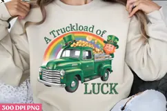 A Truckload of Luck PNG, St Patricks Day Gnome Sublimation P Product Image 1