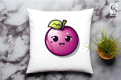 Cute Plum Fruit Characters Clipart Sublimation PNG Product Image 2