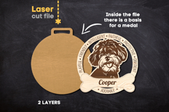 Dog Medal Miniature Poodle SVG laser cut files for Glowforge Product Image 2