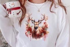 Watercolor Christmas Deer Sublimation Bundle, Christmas Deer Product Image 2