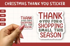 Printable Christmas Thank You Sticker | Shopping Small Product Image 1