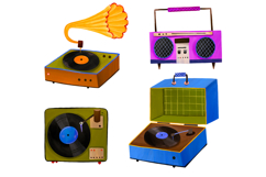 Vintage Retro Audio Clip Art Product Image 2