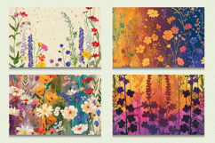Rainbow Wildflower Medley Cutting Boards sublimation Designs Product Image 2