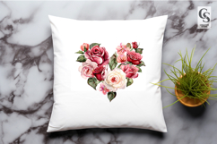 Romantic Rose Heart Floral Clipart Sublimation PNG Product Image 2