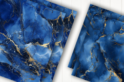 Blue Gold Marble Texture Digital Paper Product Image 2
