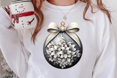 Cute Silver Christmas Watercolor Clipart, Christmas SVG Product Image 2