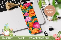 Printable Bookmark Design, Colorful Flowers Bookmark Product Image 1