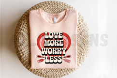 Love More Worry Less Retro Valentine Heart Arrows Design Product Image 2
