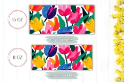 Tulips Mug Design, Abstract Mug, Floral Mug Sublimation Product Image 2