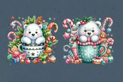 Cute Christmas Bears. PNG sublimation Product Image 3