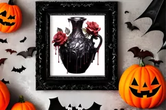 Gothic Halloween Watercolor Clipart PNG, Halloween PNG Product Image 2