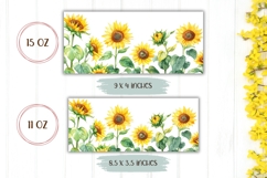 Sunflower Mug Template, Watercolor Flowers Sublimation PNG Product Image 2