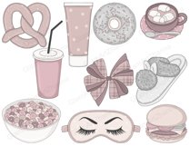 Weekend CLIPART Holiday Friday Lazy Sleepy Girl Relaxing PNG Product Image 3