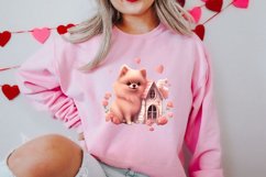 Cute Valentine Pomeranian Puppy, Valentines Clipart Product Image 2