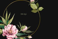 Watercolor Peonies Wreath Clipart Product Image 2