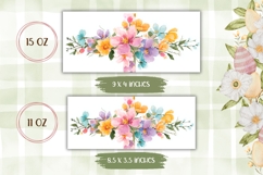 Floral Christian Cross Mug Wrap, Christian Sublimation Mug Product Image 2