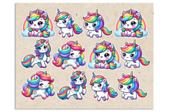 Cute Unicorn. Print &amp; Cut Stickers PNG Product Image 2