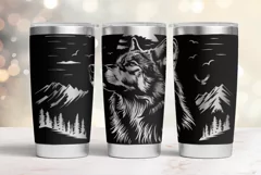20oz Tumbler laser svg Wolf wrap | Engraved tumbler svg Product Image 1