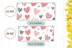 Pink Love Mug Design, Cartoon Hearts Mug Wrap Product Image 2