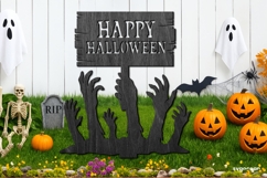 Happy Halloween Garden Stake Laser Cut | Glowforge | SVG Product Image 1