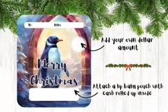 Penguin Money Card Design, Christmas Money Card Design Product Image 2