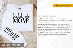 Held by Mom SVG - Mother's Day Sleeve T shirt Design Product Image 2