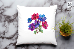 Colorful Watercolor Floral Clipart Sublimation PNG Product Image 3
