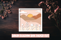 Radiant Sun Mountain Boho Shadow Box SVG Product Image 1