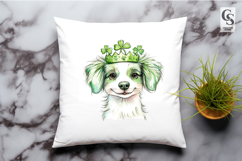 Cute Shamrock Crown Dog Clipart Sublimation PNG Product Image 2