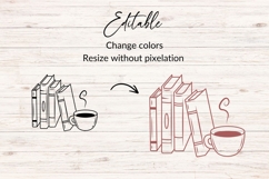 Hand Drawn Books And Coffee Mug SVG Product Image 2