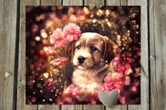 Magic Dogs & flowers | 10 Skinny tumbler Sublimation designs Product Image 2