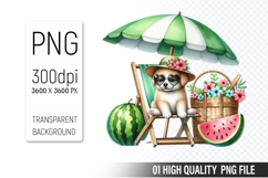 Summer Animals Clipart PNG Bundle, Beach Animals PNG Product Image 3