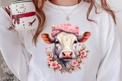 Cute Pink Christmas Animals Clipart Sublimation Product Image 2